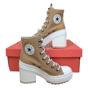 Converse Chuck 70 De Luxe Heel Platform Utility Trek Tan Sneaker Boot Womens 7.5